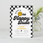 Invitation Un joyeux Dude Rad Boy 1er anniversaire (Debout devant)