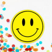 Invitation Un joyeux Gal 1er Anniversaire Noir/Jaune Smiley