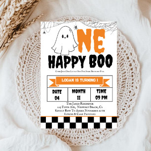 Invitation Un joyeux garçon Boo pour son 1er anniversaire
