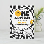 Invitation Un joyeux garçon de 1er anniversaire (Debout devant)