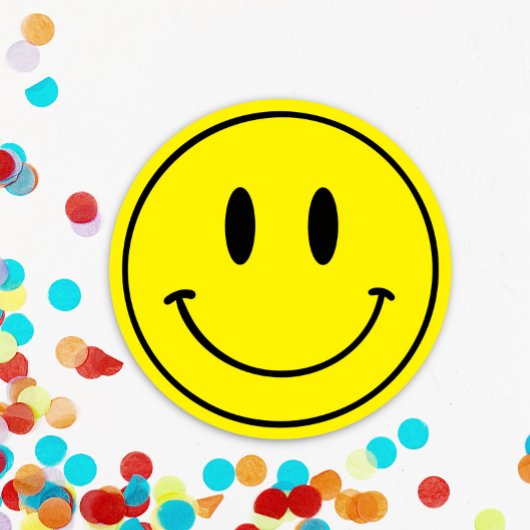 Invitation Un joyeux Mec 1er anniversaire Noir/Jaune Smiley