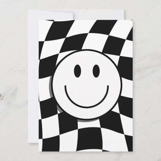 Invitation Un joyeux mec à visage joyeux garçon 1er anniversa (Dos)