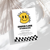 Invitation Un joyeux mec à visage joyeux garçon 1er anniversa