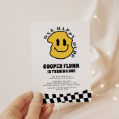 Invitation Un joyeux mec à visage joyeux garçon 1er anniversa