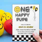 Invitation Un joyeux Mec Jaune sourire premier garçon 1er ann