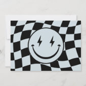 Invitation Un joyeux mec Super À damiers garçon Photo d'anniv (Dos)