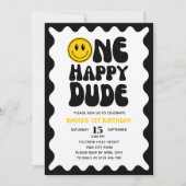 Invitation Un joyeux Mec Wavy Riggly Premier anniversaire (Devant)