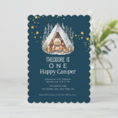 Invitation Un Joyeux Ours De Camper Anniversaire (Debout devant)