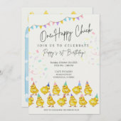 Invitation Un Joyeux Petit ! Anniversaire du poussin (Devant / Derrière)