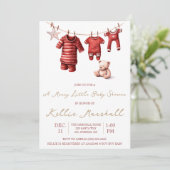 Invitation Un Joyeux Petit Baby shower, Bébé Clothesline (Debout devant)