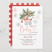 Invitation Un joyeux petit Baby shower de flocons de neige de (Devant / Derrière)