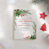 Invitation Un joyeux petit Baby shower de Noël