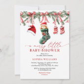 Invitation Un joyeux petit Baby shower de Noël (Devant)