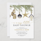 Invitation Un joyeux petit Baby shower d'hiver de Noël (Devant)