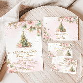 Invitation Un joyeux petit baby shower en or rose Noël
