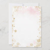 Invitation Un joyeux petit Baby shower rose de Noël or (Dos)