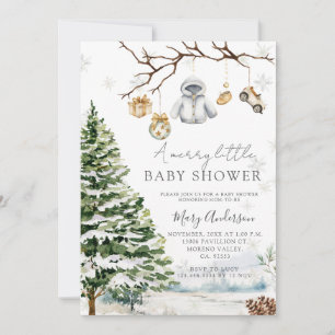 Invitation Un joyeux petit Baby shower Snowflakes