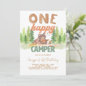 Invitation Un joyeux terrain boisé de camping (Debout devant)