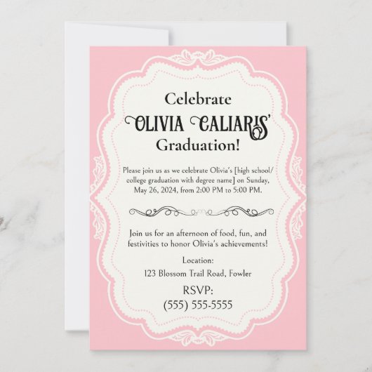 Invitation Un kaléidoscope de fête : rose (Devant)