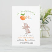 Invitation Un lapin 1er anniversaire de ballons de carottes p (Debout devant)