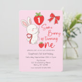 Invitation Un lapin 1er Anniversaire Photo (Debout devant)