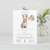 Invitation Un lapin 1er Pâques Printemps fête d'anniversaire (Debout devant)