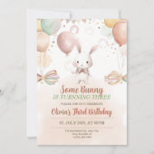 Invitation Un lapin Anniversaire Daisy Pastel Rabbit (Devant)