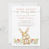 Invitation Un lapin arrive bientôt fille baby shower (Devant)