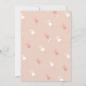 Invitation Un lapin avec un nœud rose pour son 1er anniversai (Dos)