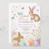 Invitation Un lapin de Pâques anniversaire de Pâques (Devant / Derrière)