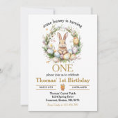Invitation Un lapin de Pâques fête son 1er anniversaire (Devant)
