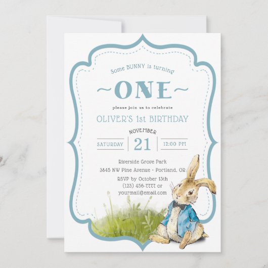 Invitation Un lapin devient un anniversaire (Devant)