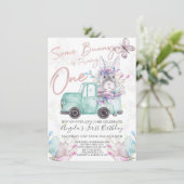 Invitation Un lapin devient un anniversaire de printemps (Debout devant)