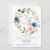 Invitation Un lapin devient un premier anniversaire de Pâques (Devant)