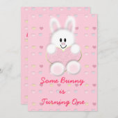 Invitation Un lapin en tourne un (Devant / Derrière)