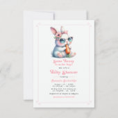 Invitation Un lapin est en chemin Baby shower (Devant)