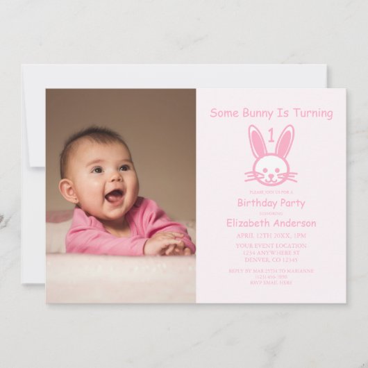 Invitation Un Lapin Est En Train D'En Devenir Un : Premier An (Devant)