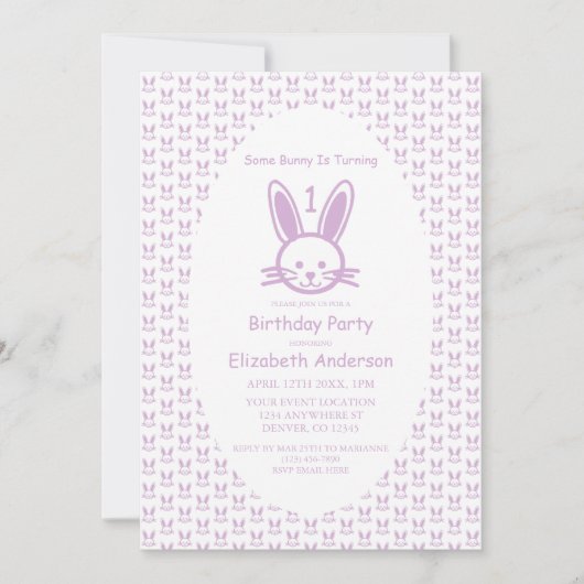 Invitation Un Lapin Est En Train D'En Devenir Un : Premier An (Devant)