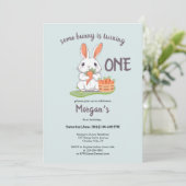 Invitation Un Lapin Est Un Garçon Filles 1Er Anniversaire (Debout devant)