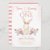 Invitation Un Lapin Est Un Lapin 1Er Anniversaire Fête (Devant / Derrière)