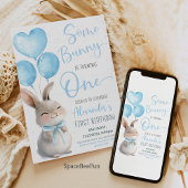 Invitation Un lapin est un lapin bow 1er anniversaire