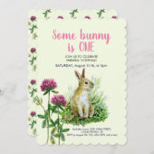 Invitation Un lapin est UN, le trèfle (Devant / Derrière)