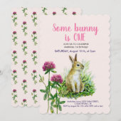Invitation Un lapin est UN, trèfles (Devant / Derrière)