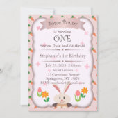Invitation Un lapin est une invitation, 1er anniversaire (Devant)