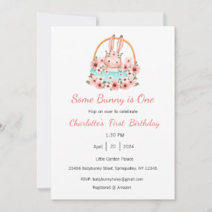 Invitation Un lapin est une invitation, un lapin, un parti, 1