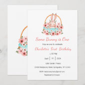 Invitation Un lapin est une invitation, un lapin, un parti, 1 (Devant / Derrière)