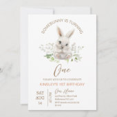 Invitation Un Lapin Moderne Tourne Un 1Er Anniversaire (Devant)