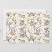 Invitation Un lapin pourpre Lilac Floral Photo 1er anniversai (Dos)