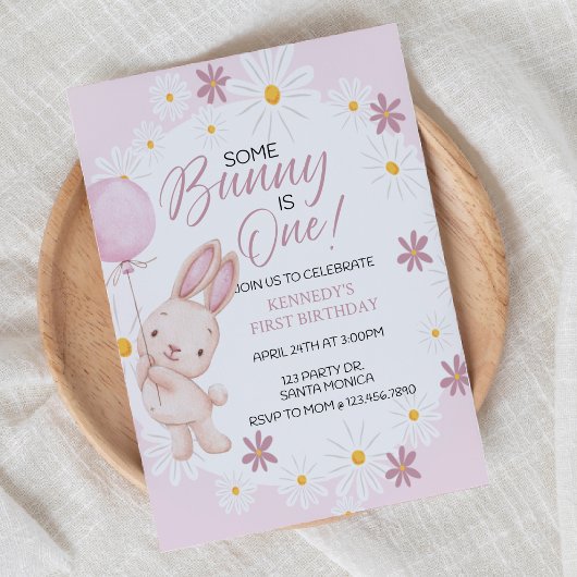 Invitation Un Lapin, Premier Anniversaire, Lapin, 1Er Anniver