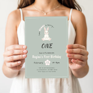 Invitation Un Lapin Qui Fait Son Anniversaire Un Mignon Lapin